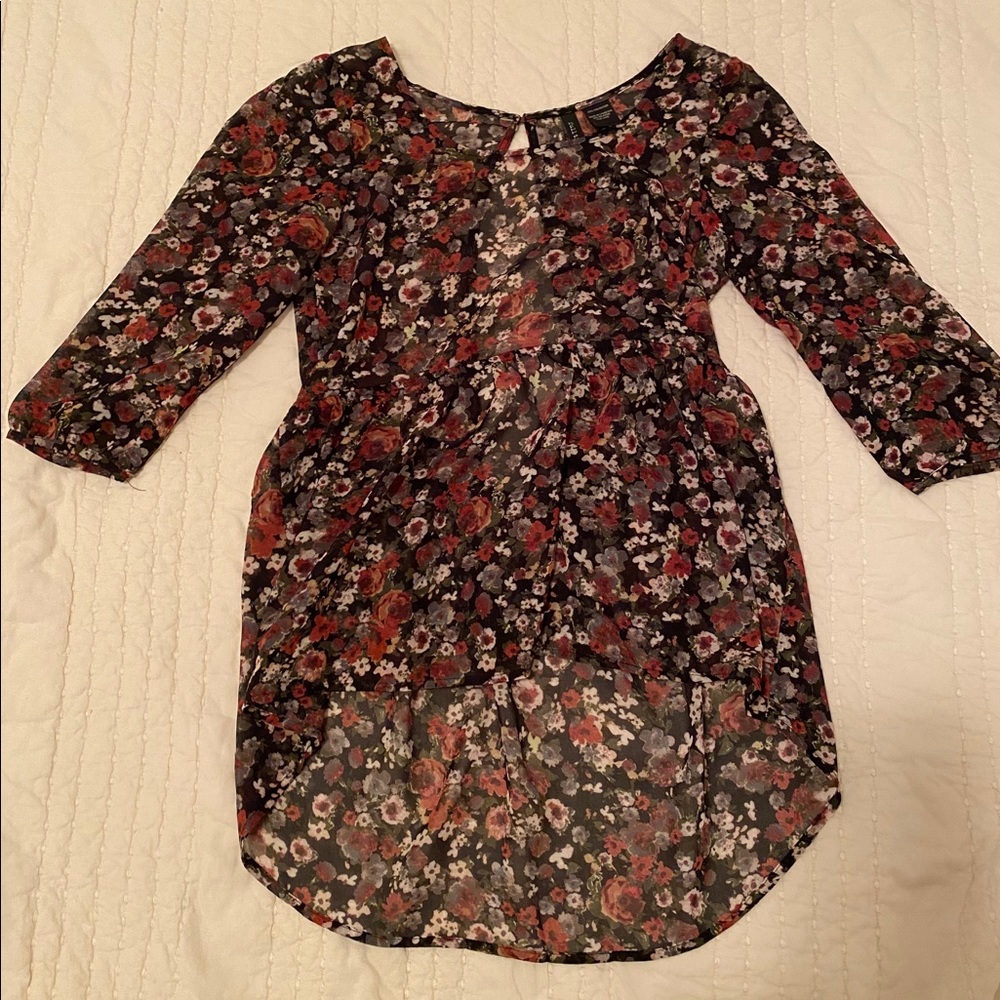 Floral High-Low Blouse